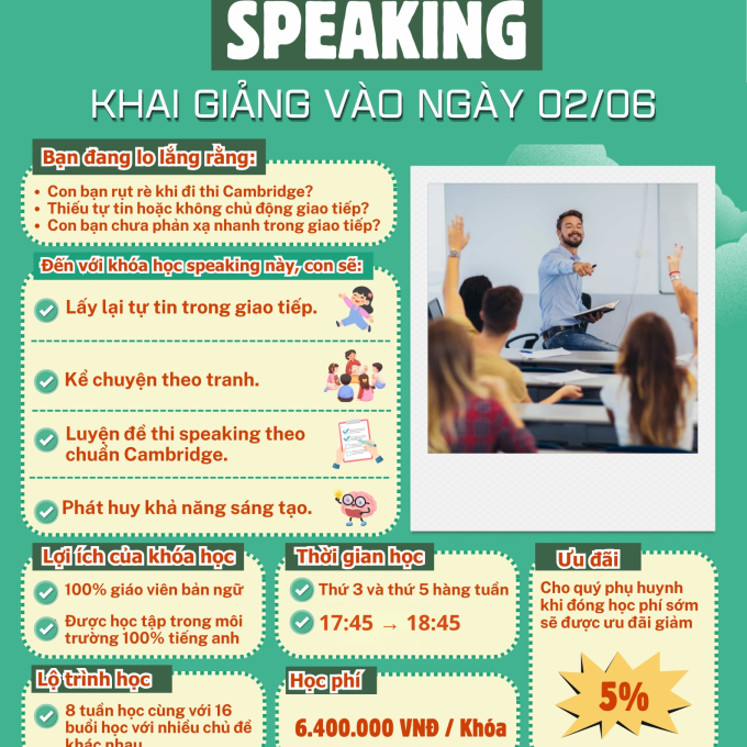 Chiêu sinh khóa học hè giao tiếp 2026